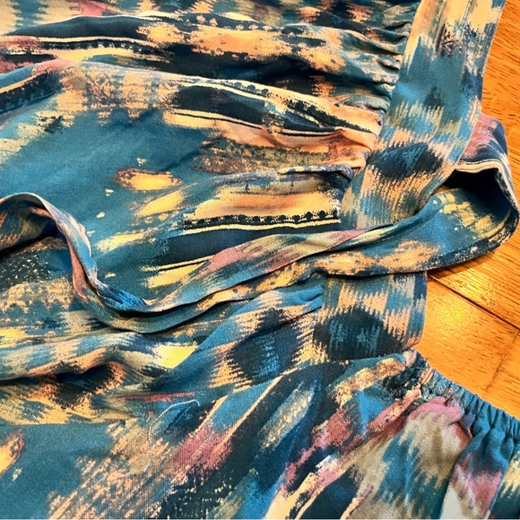 NWT Savanna Jane Turquoise Aztec Southwest Blouse 2X NEW Unique Tie In Back - Picture 13 of 16